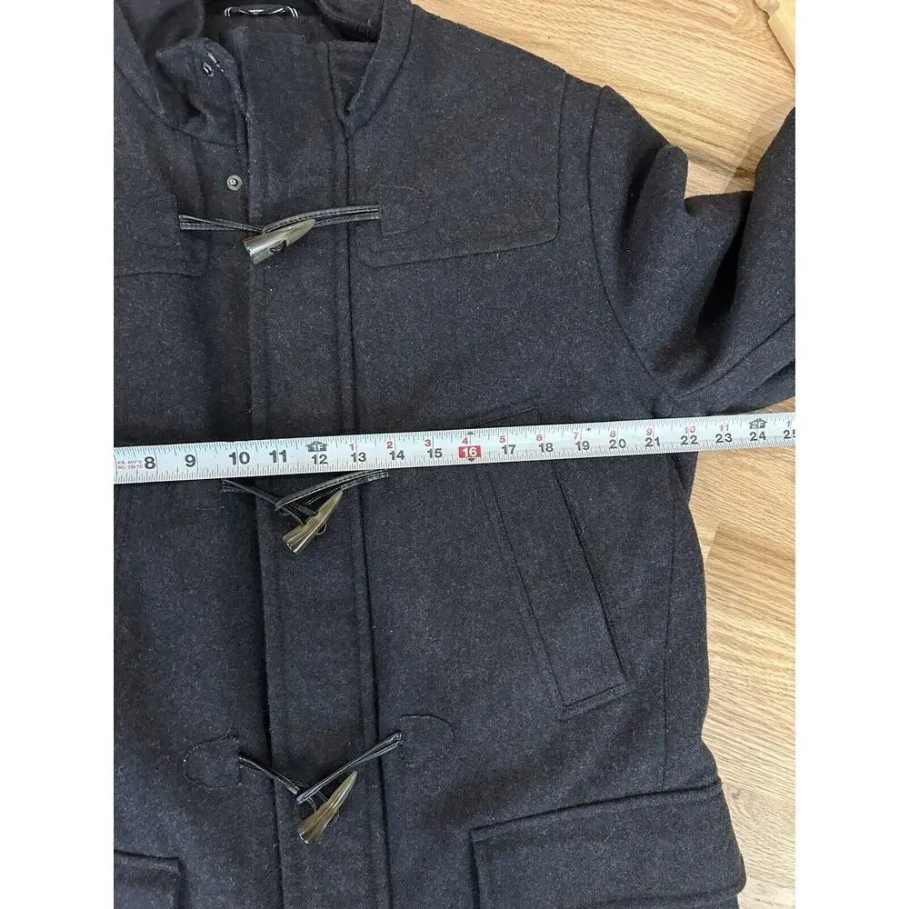 Nautica Wool‎ Coat Big Men Size M Toggle Full Zip Gray Heavy Winter Jacket Lined